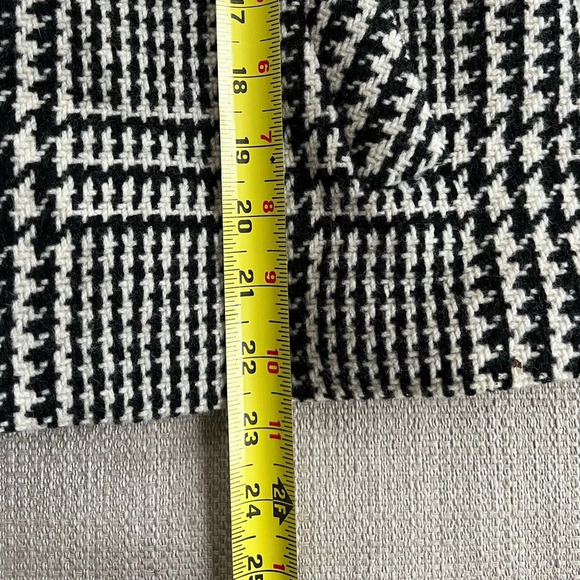 Ralph Lauren Coat Women’s 16 Houndstooth Black & White Cropped Wool Blend Blazer - Picture 7 of 7